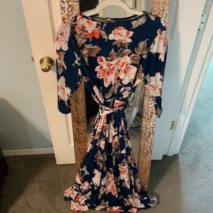 Maternity Floral Wrap Dress